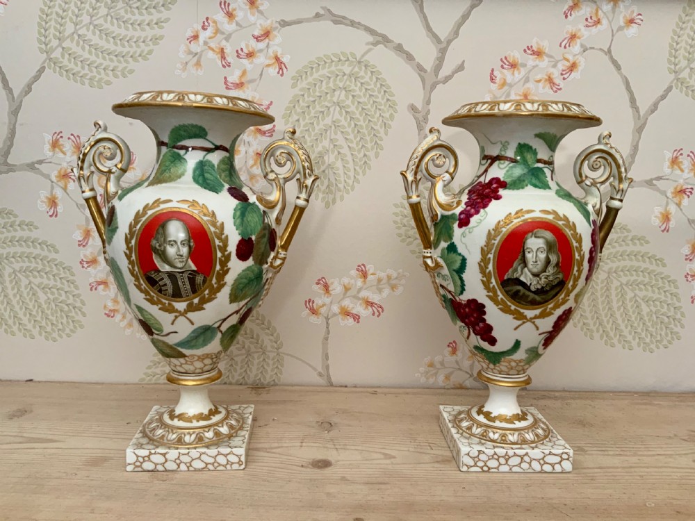 A pair of English porcelain vases