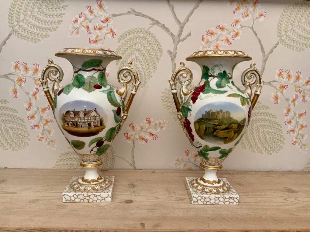 A pair of English porcelain vases View II