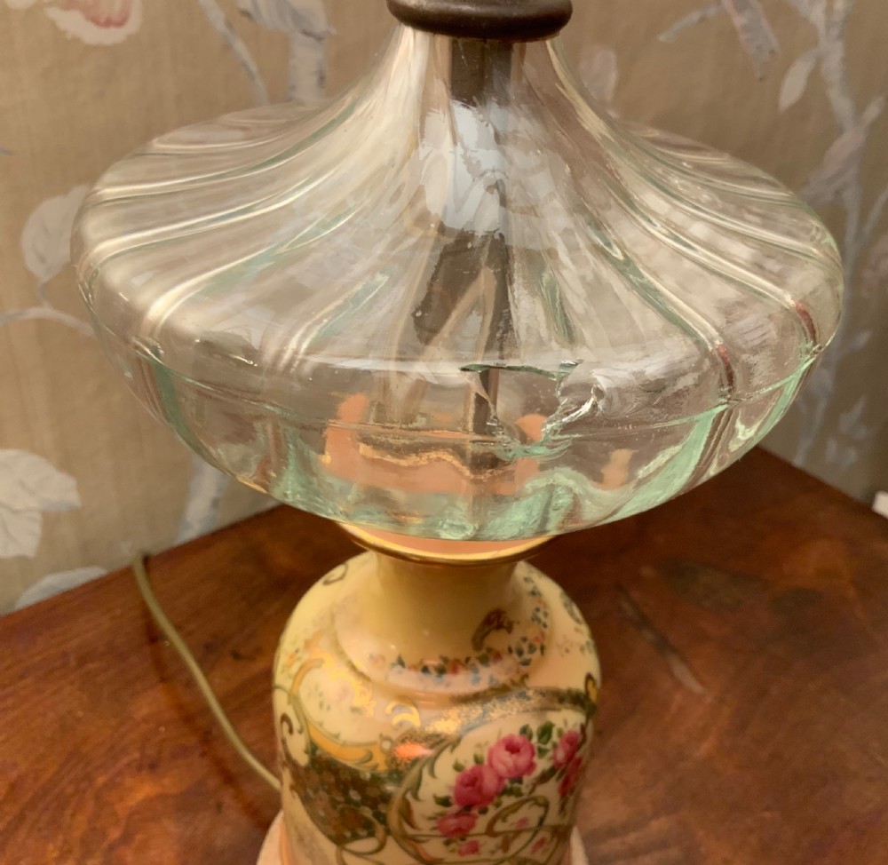 A pair of late 19th century porcelain table lamps View IV