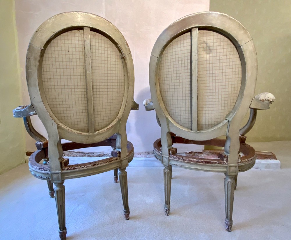 A pair of Georgian painted arm chairs View VII