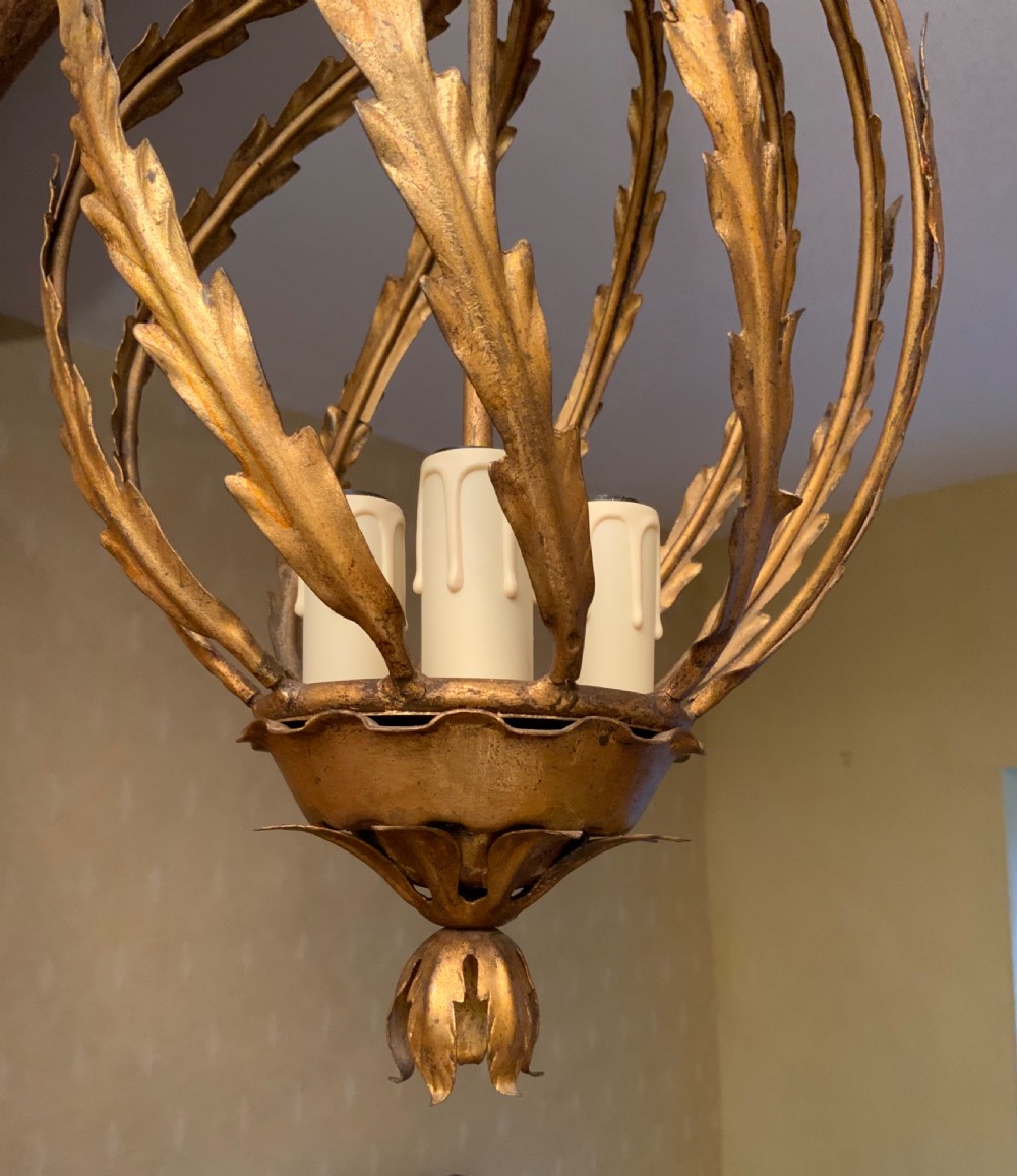A late 19th century gilt metal chandelier View III