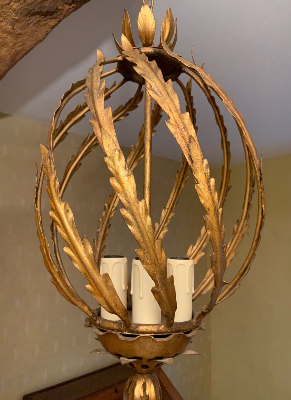 A late 19th century gilt metal chandelier View IV