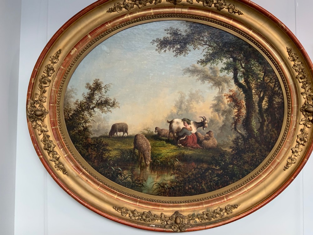 A  large pair of continental oval oil paintings. View II