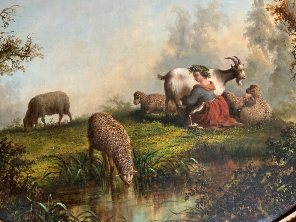 A  large pair of continental oval oil paintings. View IV