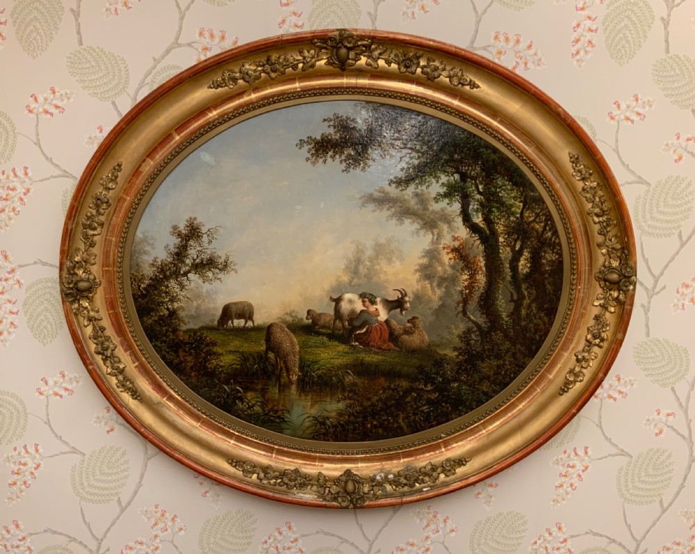 A  large pair of continental oval oil paintings. View VI