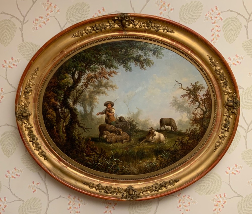 A  large pair of continental oval oil paintings. View VIII