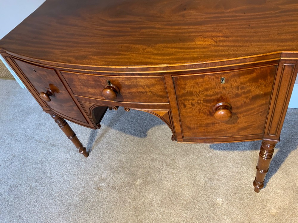 Georgian mahogany bow front sideboard View IV