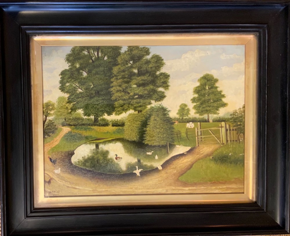 Pair of naive oil paintings View III