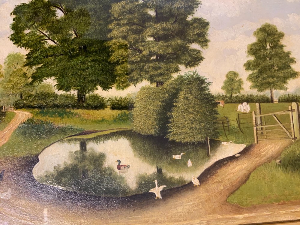 Pair of naive oil paintings View V