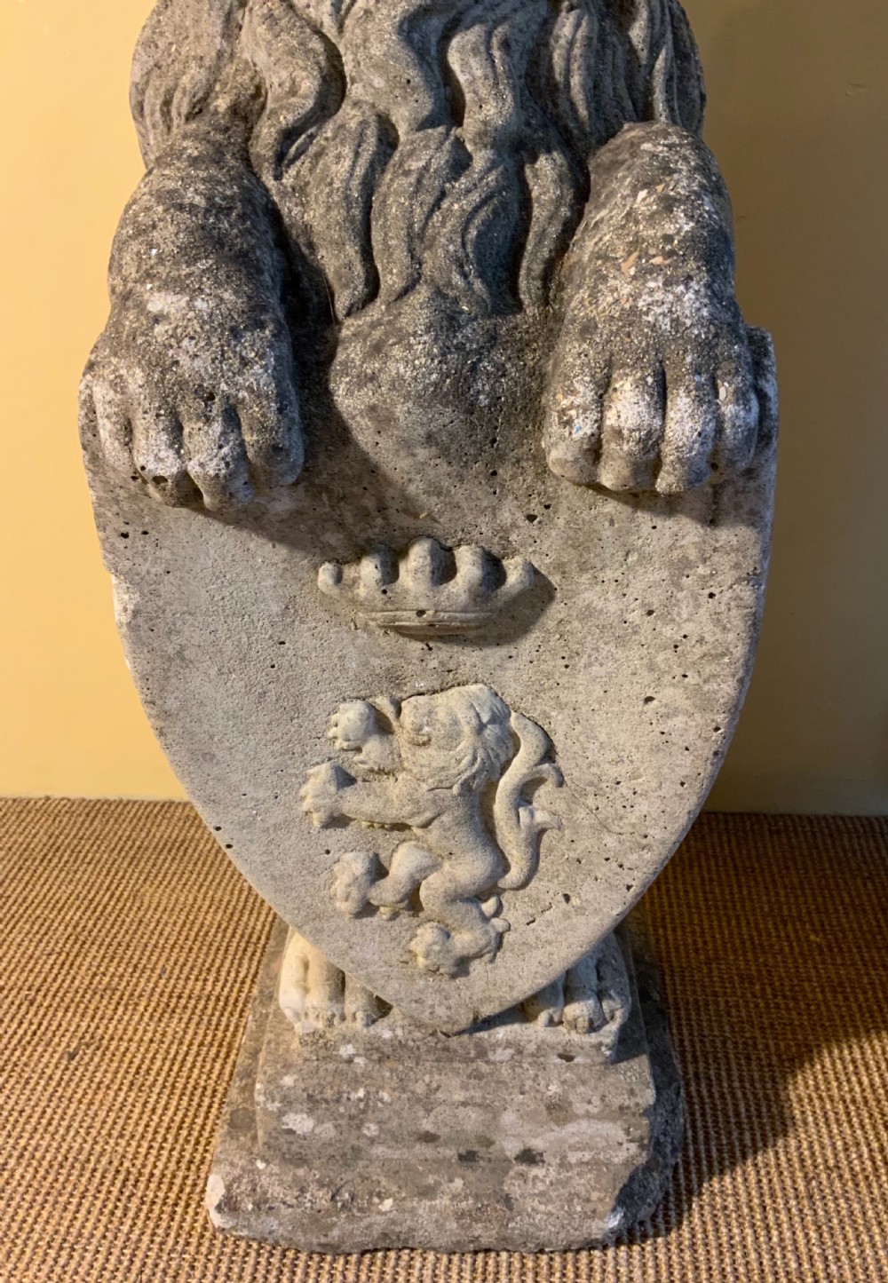 Pair of composition stone lions View IV
