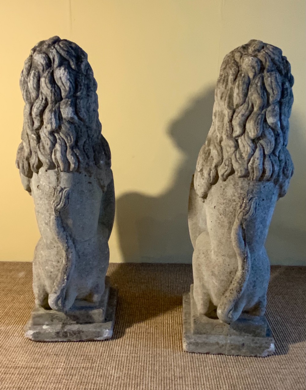 Pair of composition stone lions View VI