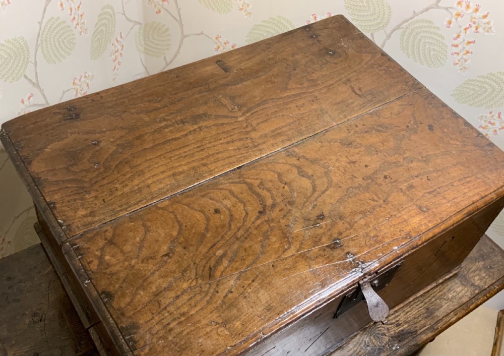 A large elm deed or bible box View VIII