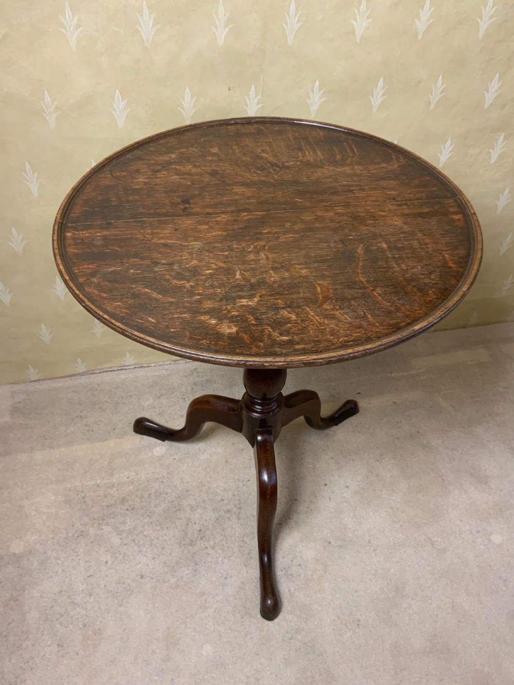 Georgian oak tray top tripod table View IV