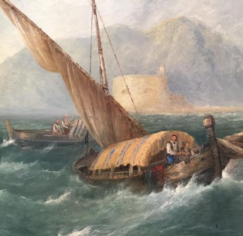 sydney herbert 18541915 straits of messina sicily - CATEGORY: ANTIQUE ART - DATED 1910