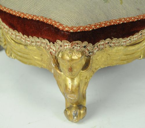 PAIR OF PARCEL GILT FOOT STOOLS - ADDITIONAL PHOTO 2