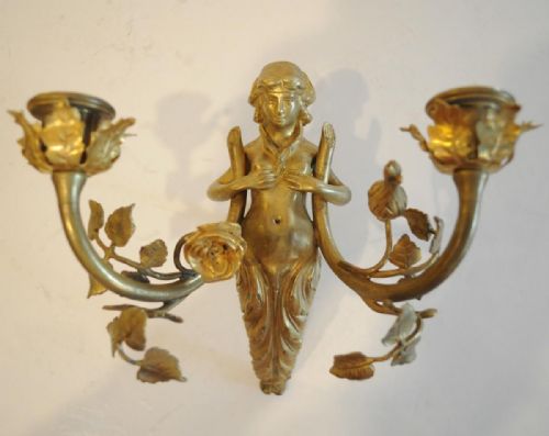 PAIR OF GILT NYMPH WALL LIGHTS - ADDITIONAL PHOTO 2