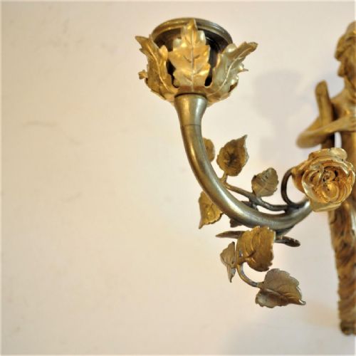 PAIR OF GILT NYMPH WALL LIGHTS - ADDITIONAL PHOTO 5