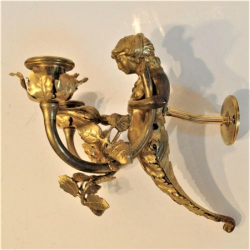 PAIR OF GILT NYMPH WALL LIGHTS - ADDITIONAL PHOTO 6