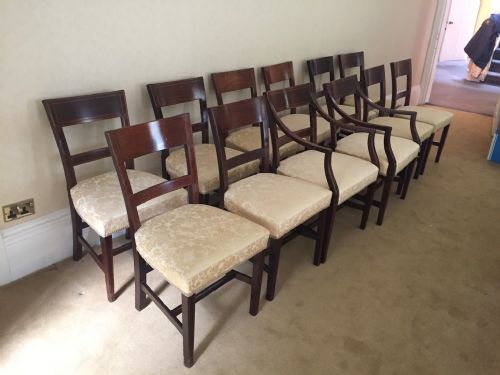 set of twelve 12 early 19th century mahogany barback dinging chairs - CATEGORY: ANTIQUE CHAIRS - DATED 1850