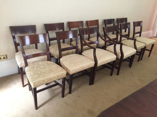 SET OF TWELVE 12 EARLY 19TH CENTURY MAHOGANY BARBACK DINGING CHAIRS - ADDITIONAL PHOTO 6