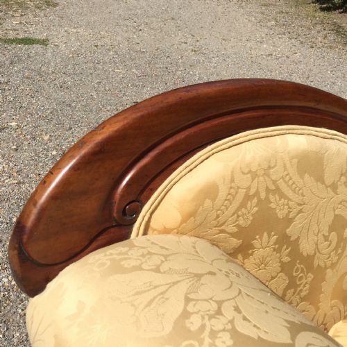 MID 19TH CENTURY CARVED MAHOGANY CHAISE LONGUE - ADDITIONAL PHOTO 3