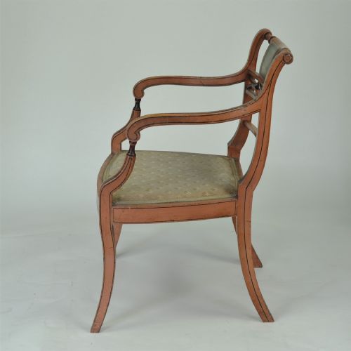 PAIR OF SHERATON REVIVAL PAINTED ARMCHAIRS - ADDITIONAL PHOTO 1