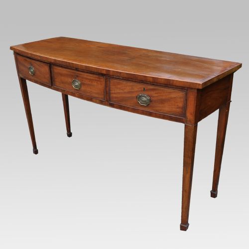 a george iii mahogany bow fronted three drawer side table - CATEGORY: ANTIQUE TABLES - DATED 1800