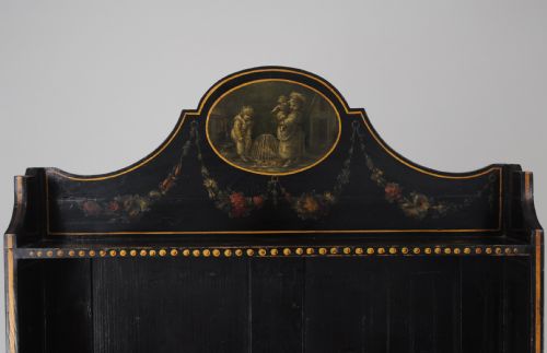FINE QUALITY 19TH CENTURY BLACK PAINTED WATERFALL BOOKSHELVESBOOKCASE - ADDITIONAL PHOTO 2