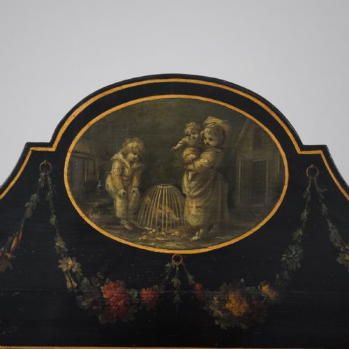 FINE QUALITY 19TH CENTURY BLACK PAINTED WATERFALL BOOKSHELVESBOOKCASE - ADDITIONAL PHOTO 4