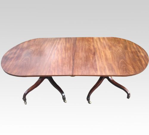 fine georgian mahogany twin pedestal dining table - CATEGORY: ANTIQUE TABLES - DATED 18TH CENTURY