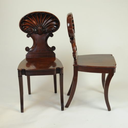 FINE QUALITY PAIR OF SHELLBACK HALL CHAIRS ATTRIBUTED TO GILLOWS - ADDITIONAL PHOTO 5