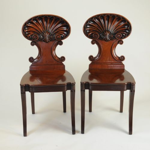 FINE QUALITY PAIR OF SHELLBACK HALL CHAIRS ATTRIBUTED TO GILLOWS - ADDITIONAL PHOTO 6