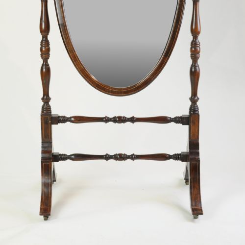 EDWARDIAN MAHOGANY OVAL CHEVALDRESSING MIRROR - ADDITIONAL PHOTO 2
