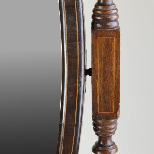 EDWARDIAN MAHOGANY OVAL CHEVALDRESSING MIRROR - ADDITIONAL PHOTO 4