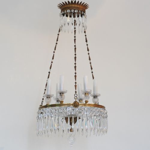 FINE REGENCY PERIOD CUT GLASS AND ORMOLU TWO TIER CHANDELIER - ADDITIONAL PHOTO 1