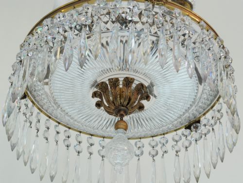FINE REGENCY PERIOD CUT GLASS AND ORMOLU TWO TIER CHANDELIER - ADDITIONAL PHOTO 3