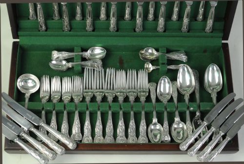 CANTEEN SILVER KINGS PATTERN CUTLERY 12 PLACE SETTINGS - ADDITIONAL PHOTO 1