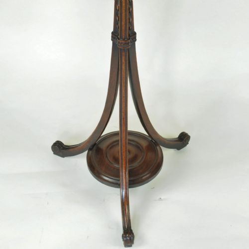 PAIR OF CARVED ADAM PERIOD MAHOGANY TORCHRES - ADDITIONAL PHOTO 2