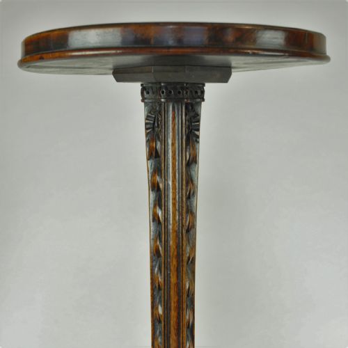 PAIR OF CARVED ADAM PERIOD MAHOGANY TORCHRES - ADDITIONAL PHOTO 3
