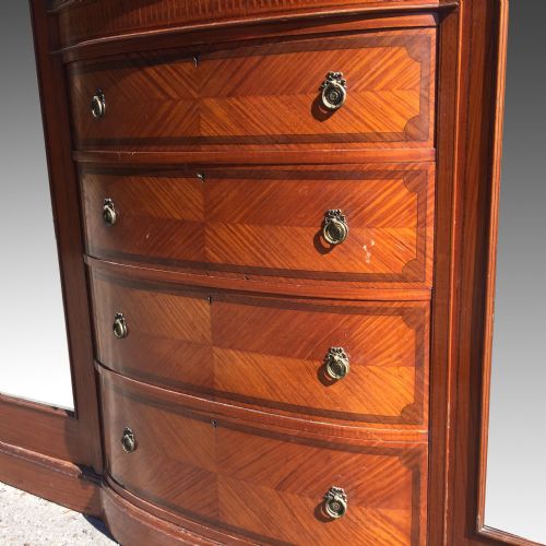 LATE VICTORIAN SHERATON REVIVAL SATINWOOD TRIPLE WARDROBE - ADDITIONAL PHOTO 5
