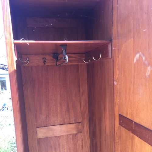 LATE VICTORIAN SHERATON REVIVAL SATINWOOD TRIPLE WARDROBE - ADDITIONAL PHOTO 8