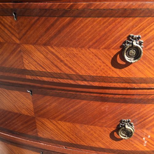 LATE VICTORIAN SHERATON REVIVAL SATINWOOD TRIPLE WARDROBE - ADDITIONAL PHOTO 9