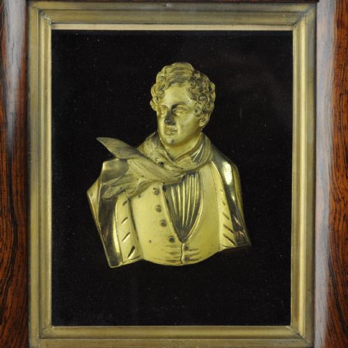 RARE GILDED BRONZE BUST OF GEORGE IV IN ORIGINAL FRAME - ADDITIONAL PHOTO 1