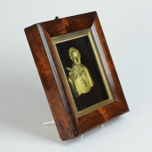 RARE GILDED BRONZE BUST OF GEORGE IV IN ORIGINAL FRAME - ADDITIONAL PHOTO 2
