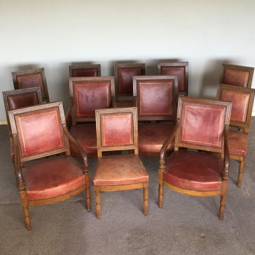 set of twelve 12 napoleon iii french dining chairs - CATEGORY: ANTIQUE CHAIRS - DATED 19TH CENTURY