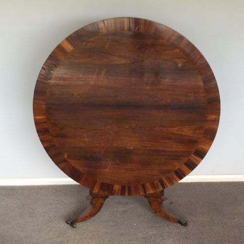 circular rosewood breakfast or centre table with calamander crossbanding - CATEGORY: ANTIQUE TABLES - DATED 19TH CENTURY
