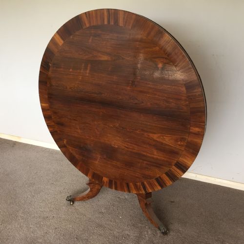 CIRCULAR ROSEWOOD BREAKFAST OR CENTRE TABLE WITH CALAMANDER CROSSBANDING - ADDITIONAL PHOTO 1