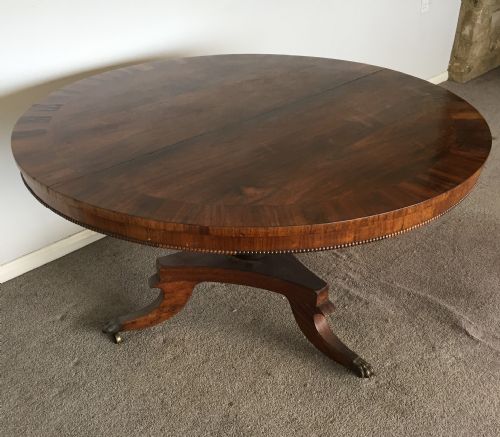 CIRCULAR ROSEWOOD BREAKFAST OR CENTRE TABLE WITH CALAMANDER CROSSBANDING - ADDITIONAL PHOTO 6