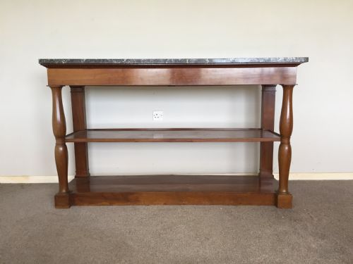 FRENCH CONSOLE OR BUFFET TABLE WITH MARBLE TOP - ADDITIONAL PHOTO 1