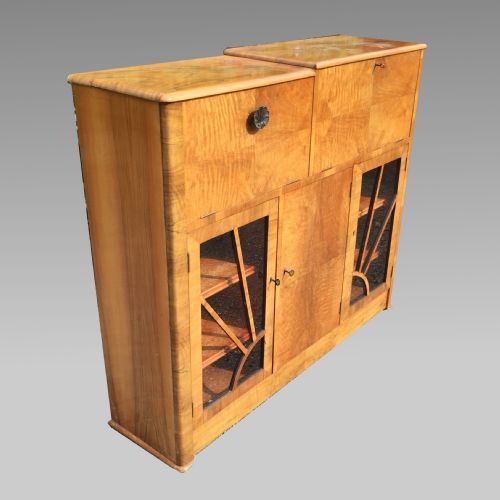 FINE ART DECO WALNUT DRINKSCOCKTAIL CABINET - ADDITIONAL PHOTO 1